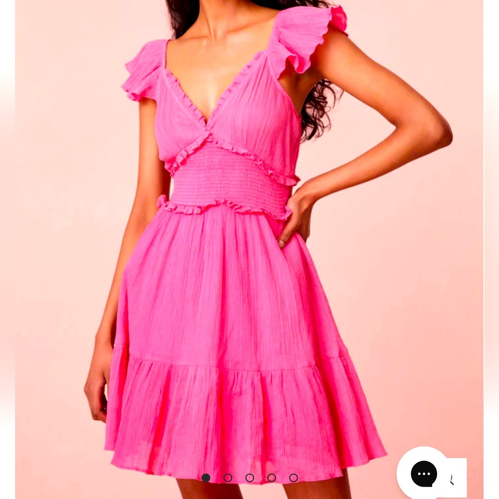 Love Shack Fancy Ivella Smocked Mini Dress Medium NWT Strawberry Moon